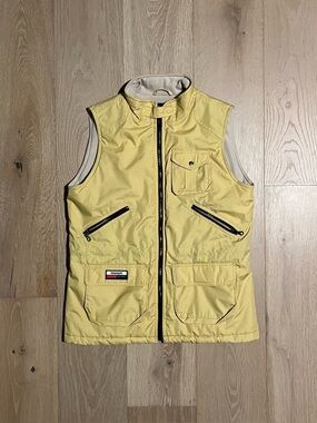 Vintage 2000s Goldwin Utility Vest Yellow Multi Pocket Zip Outdoor